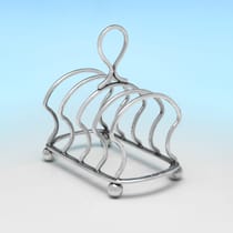 Antique Sterling Silver Pair of Toast Racks - Elkington & Co., hallmarked in 1913 Birmingham - George V - Thumbnail 3