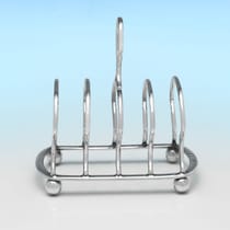 Antique Sterling Silver Pair of Toast Racks - Elkington & Co., hallmarked in 1913 Birmingham - George V - Thumbnail 4