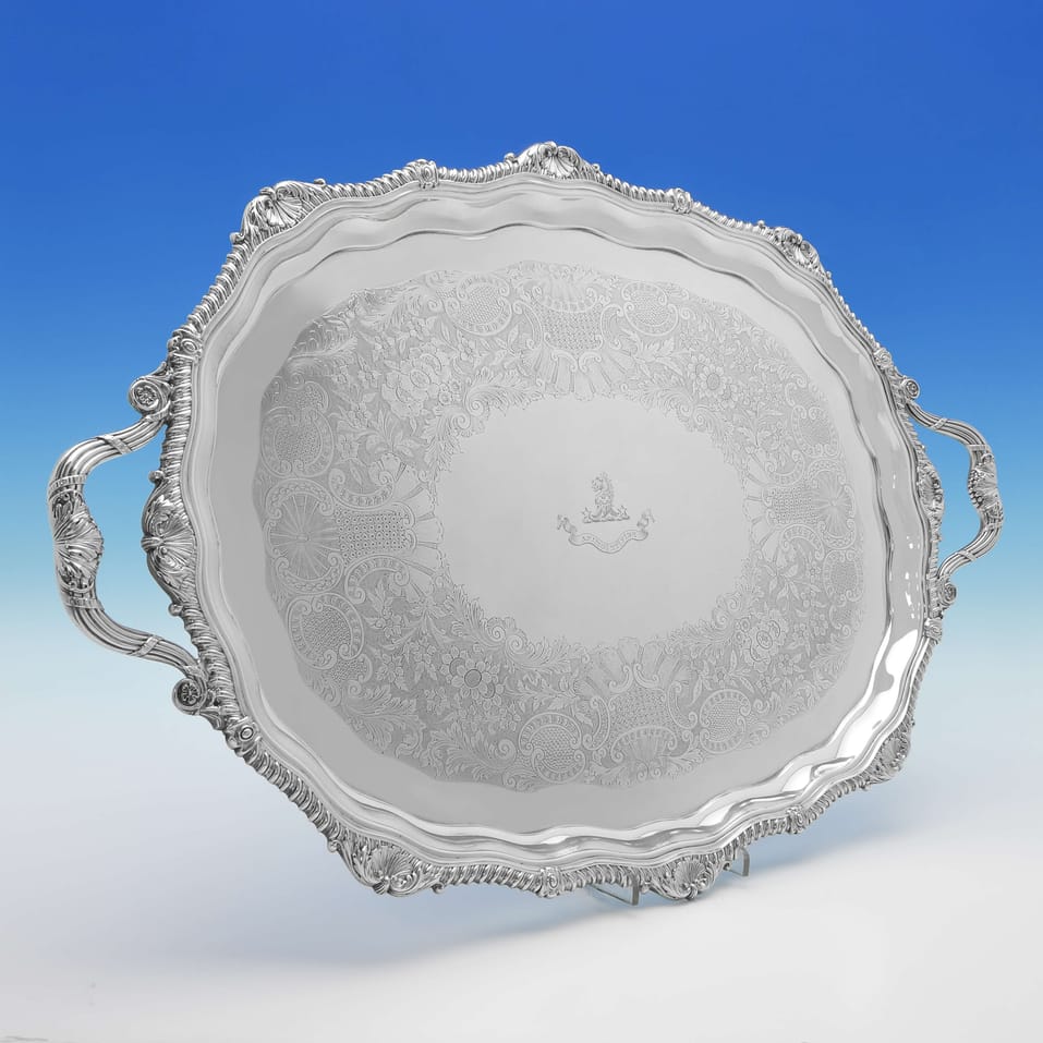 Antique Sterling Silver Tray - Hawksworth Eyres & Co., hallmarked in 1905 London - Edwardian