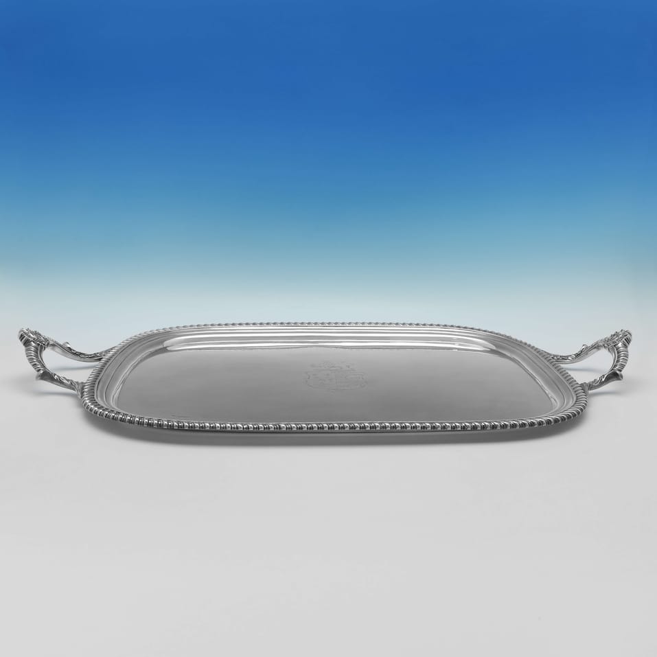 Antique Sterling Silver Large Tray - William Bennett, hallmarked in 1814 London - Regency - Image 2