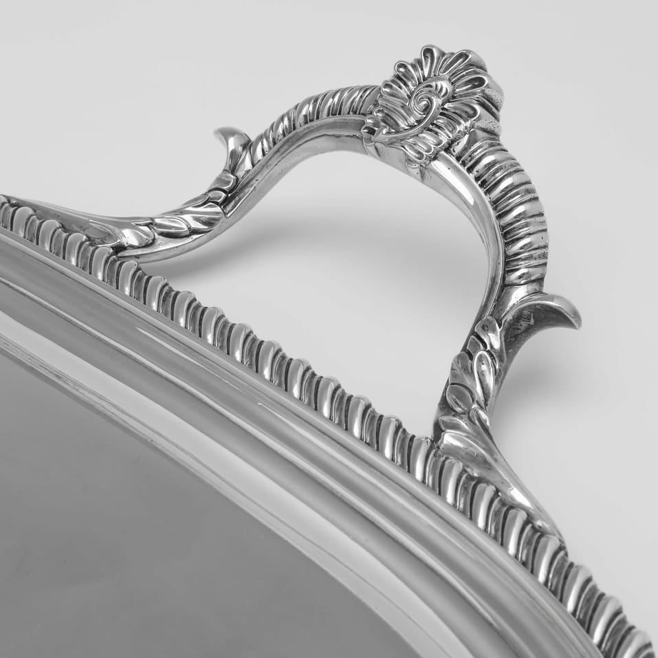 Antique Sterling Silver Large Tray - William Bennett, hallmarked in 1814 London - Regency - Image 4