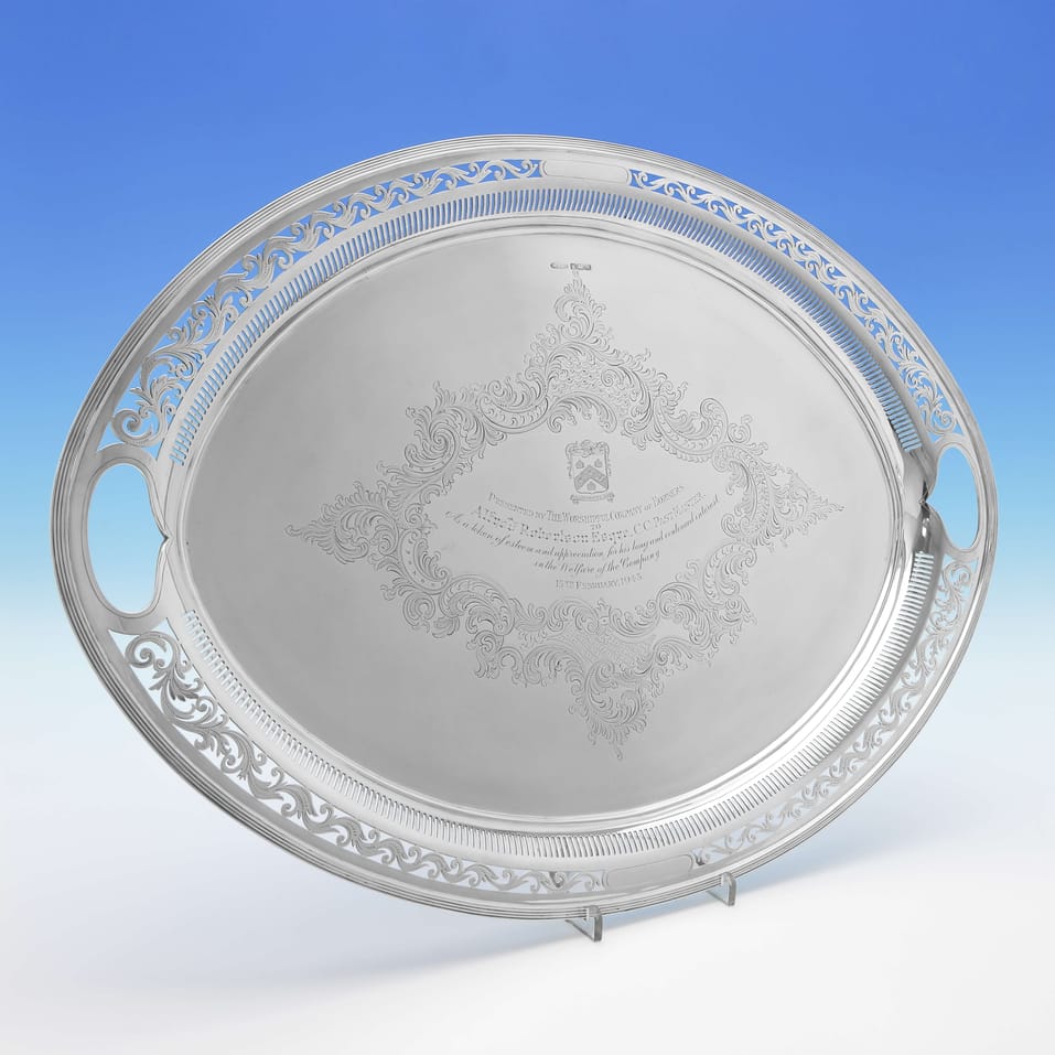 Antique Sterling Silver Tray - William Mammatt & Son, hallmarked in 1904 Sheffield - Edwardian