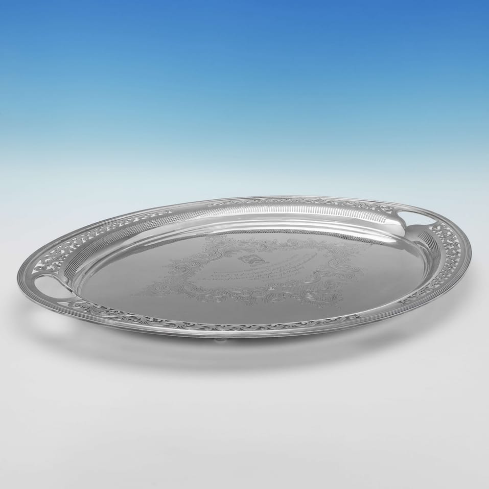 Antique Sterling Silver Tray - William Mammatt & Son, hallmarked in 1904 Sheffield - Edwardian - Image 2