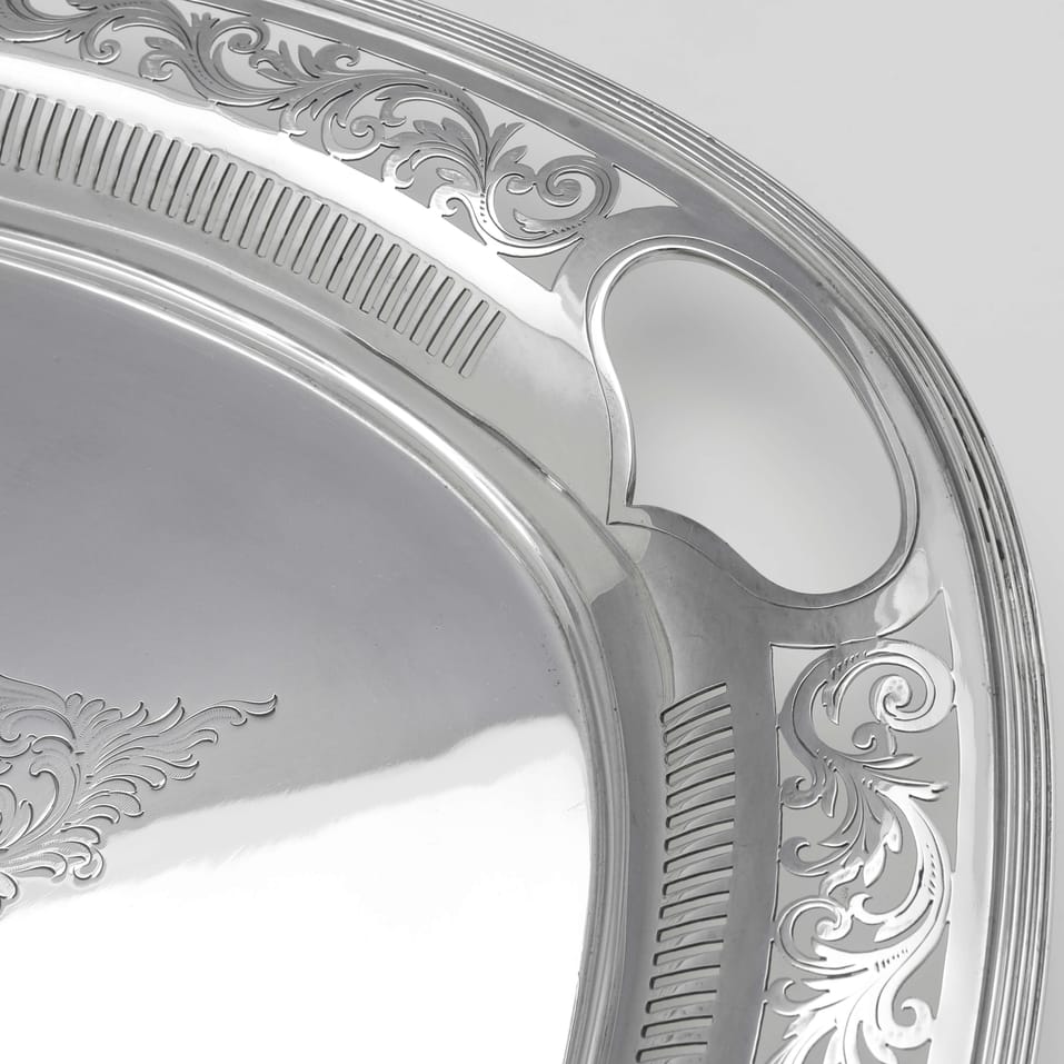 Antique Sterling Silver Tray - William Mammatt & Son, hallmarked in 1904 Sheffield - Edwardian - Image 4