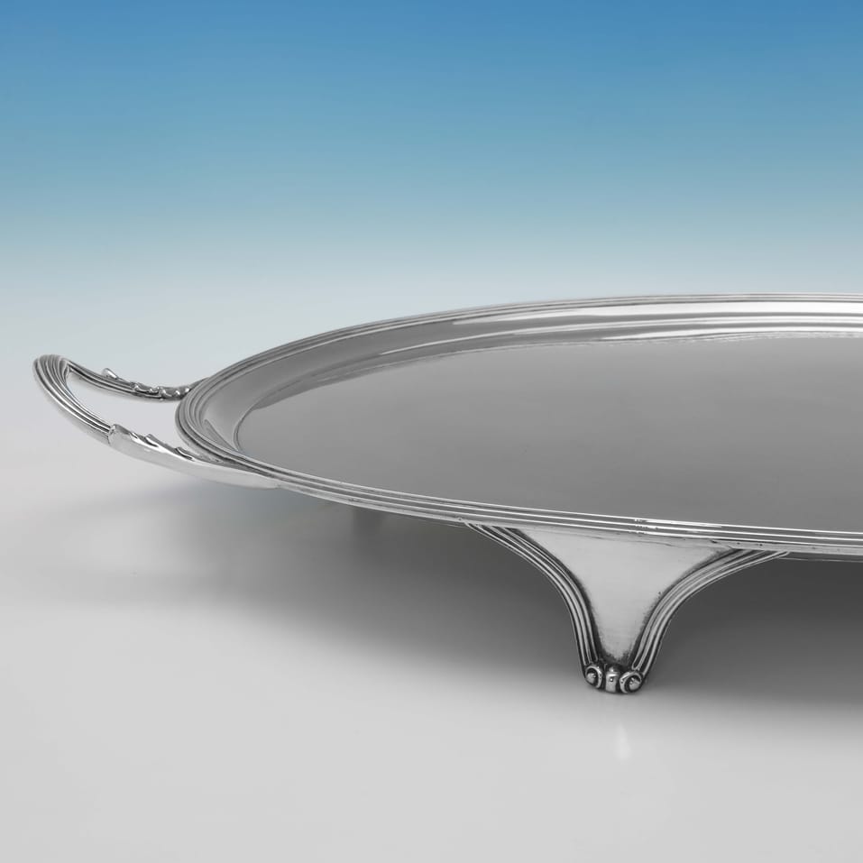 Antique Sterling Silver Tray - Hannam & Crouch & Crouch & Hannam, hallmarked in 1793 London - George III - Image 3