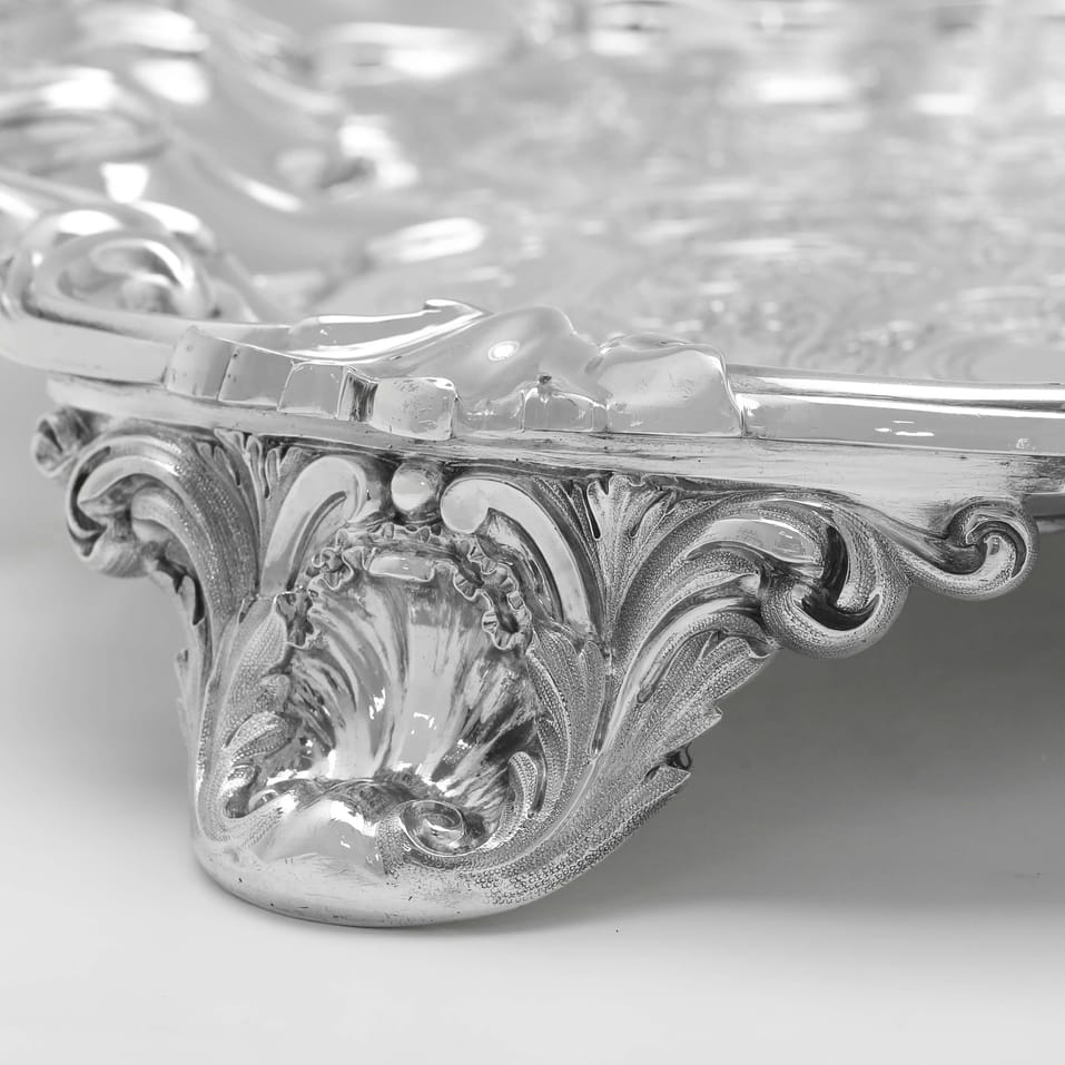 Antique Sterling Silver Tray - Edward Barnard & Sons, hallmarked in 1838 London - Victorian - Image 7