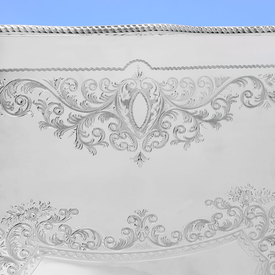 Antique Sterling Silver Gallery Tray - Sibray, Hall & Co., hallmarked in 1896 Sheffield - Victorian - Image 6