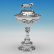 Antique Sterling Silver Trophy - William Hunter, hallmarked in 1865 London - Victorian - Thumbnail 1