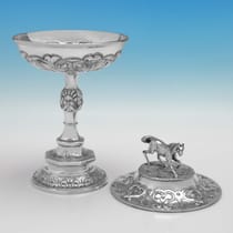 Antique Sterling Silver Trophy - William Hunter, hallmarked in 1865 London - Victorian - Thumbnail 2