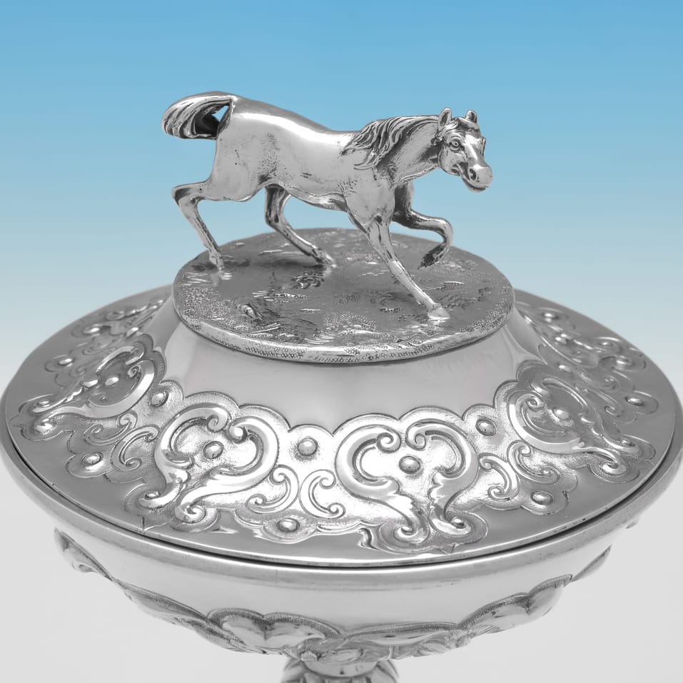 Antique Sterling Silver Trophy - William Hunter, hallmarked in 1865 London - Victorian - Image 3