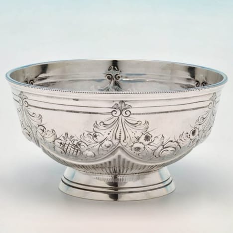 Antique, Victorian, Bowl In Sterling Silver, Hallmarked In 1885, London ...