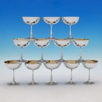 C CREST Set of 12, Champagne Glasses, 6 Ounce Champagne Flute