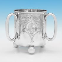 Industrial Design Victorian Antique Sterling Silver Cup or Wine Cooler,  1884 For Sale at 1stDibs