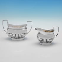 Sterling silver creamer deals and sugar set