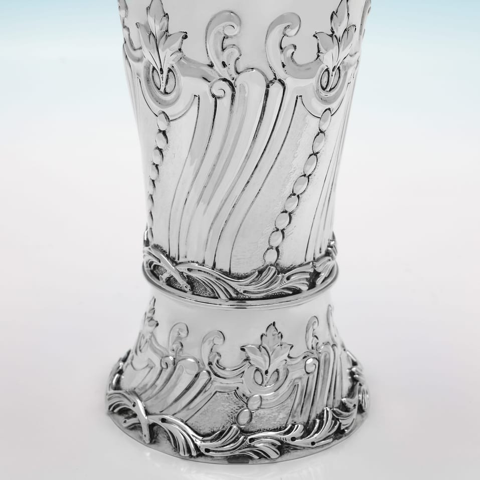 Antique Sterling Silver Pair of Vases - Lambert & Co., hallmarked in 1903 London - Edwardian - Image 4