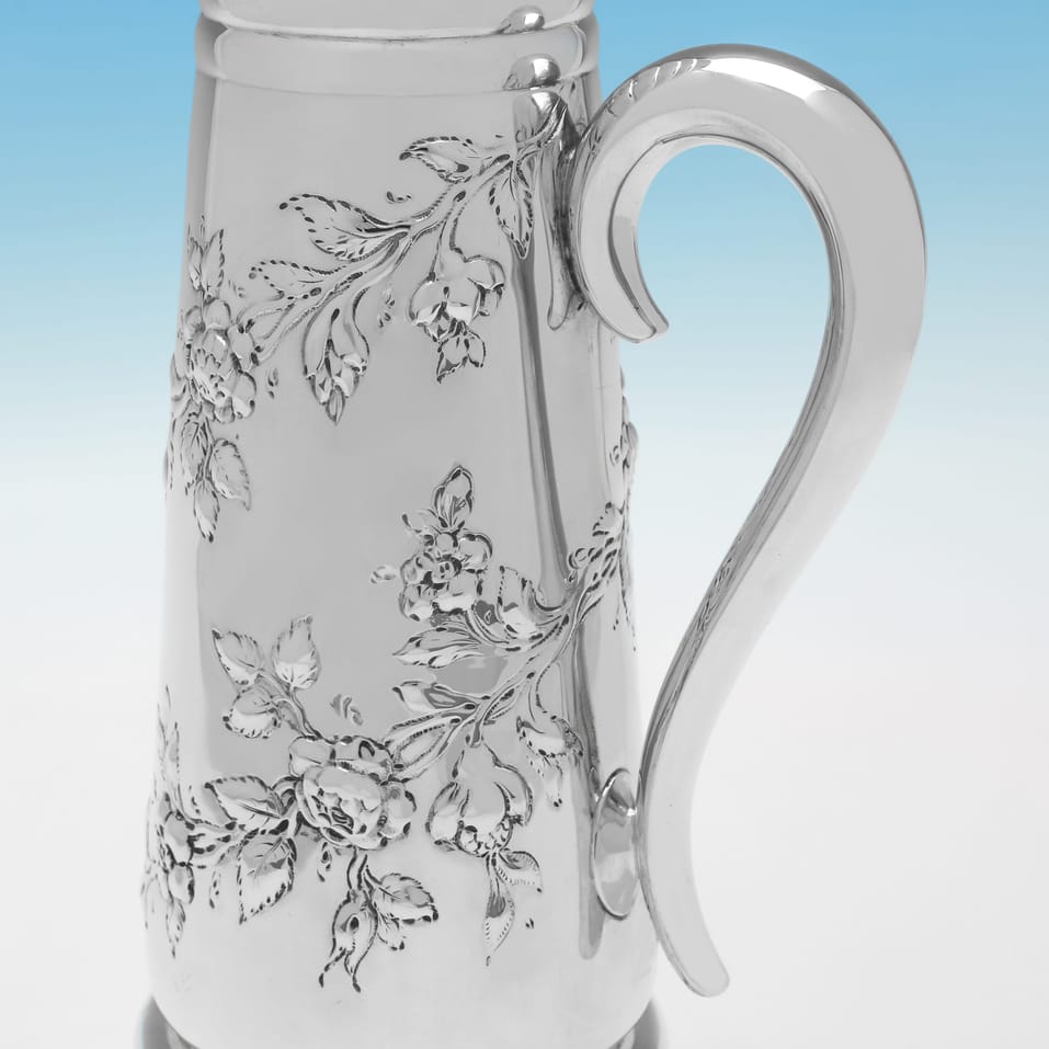 Antique Sterling Silver Water Jug - F. B. Thomas & Co., hallmarked in 1883 London - Victorian - Image 4