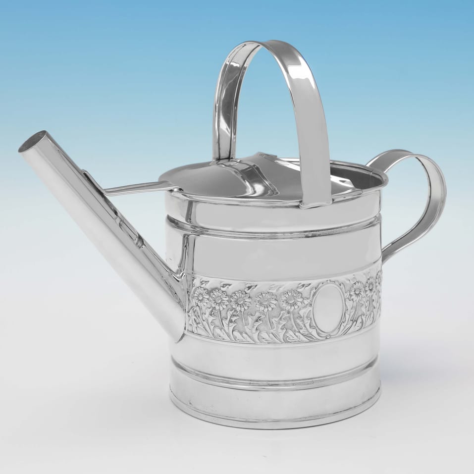 Sterling Silver Watering Can - Whitehill Silver & Plate Company, hallmarked in 1991 London - Elizabeth II