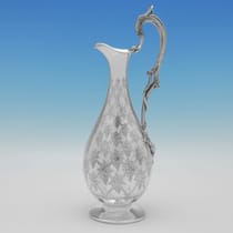 Antique Sterling Silver Wine Ewer - Goldsmiths Alliance Ltd., hallmarked in 1888 London - Victorian - Thumbnail 1