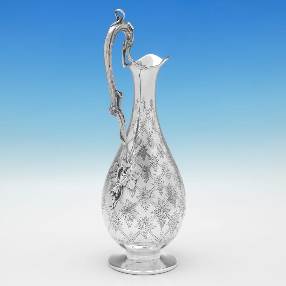 Antique Sterling Silver Wine Ewer - Goldsmiths Alliance Ltd., hallmarked in 1888 London - Victorian - Image 3